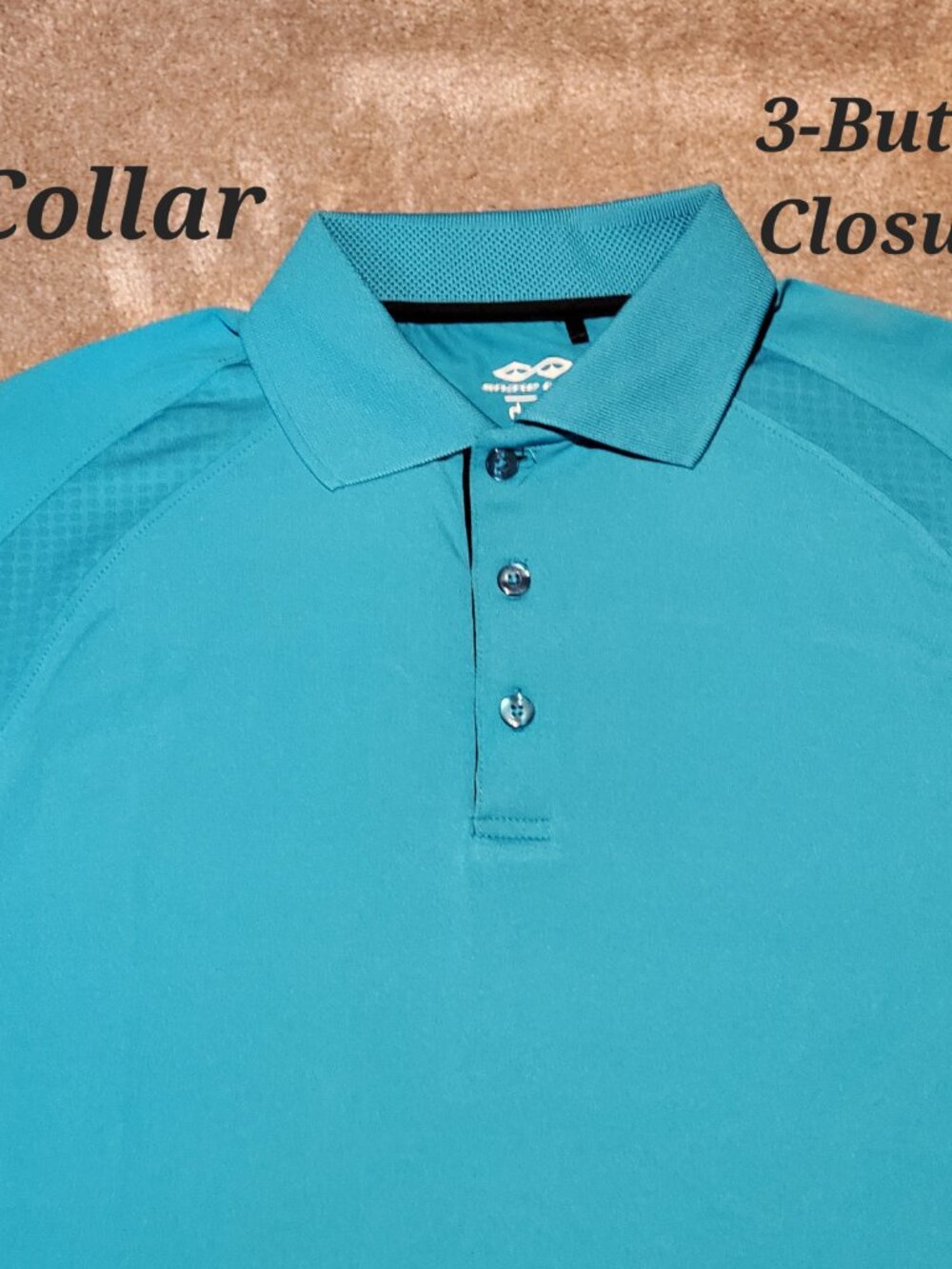 Snake Eyes Dry-18 Performance Golf Polo Medium Turquoise Shirt - Picture 3 of 8
